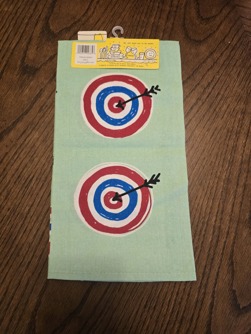 Blue Q 'More Feminism Less Bullshit' Aqua Cotton Tea Towel